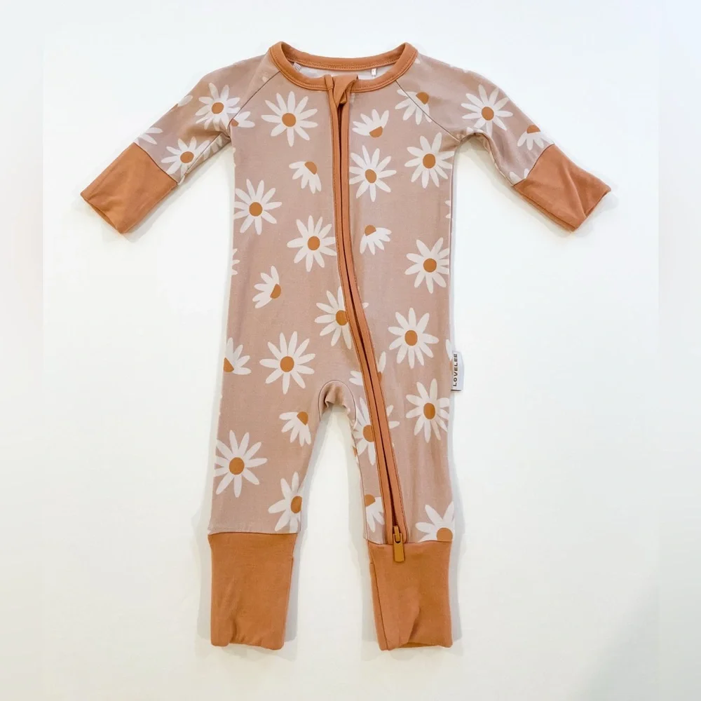 NEW Dusty Floral Bamboo Zip Romper Pajamas